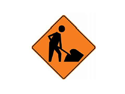 Construction zone — workers ahead — Alberta road-signs road sign for Class 7 test