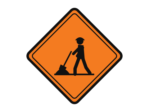 Construction Zone — Alberta warning road sign for Class 7 test